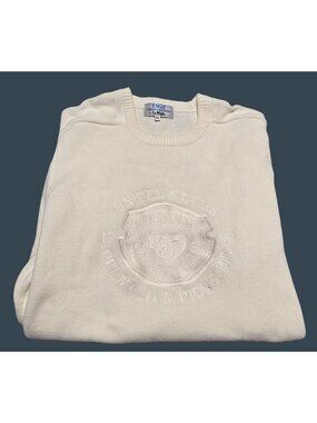 USGA LaMode XL Golf Sweater 1990 Medinah White Cotton Sweatshirt US Open PGA